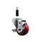 Service Caster 3'' Red Poly Swivel 7/8'' Expanding Stem Caster with Brake SCC-EX20S314-PPUB-RED-TLB-78 - alternate 1